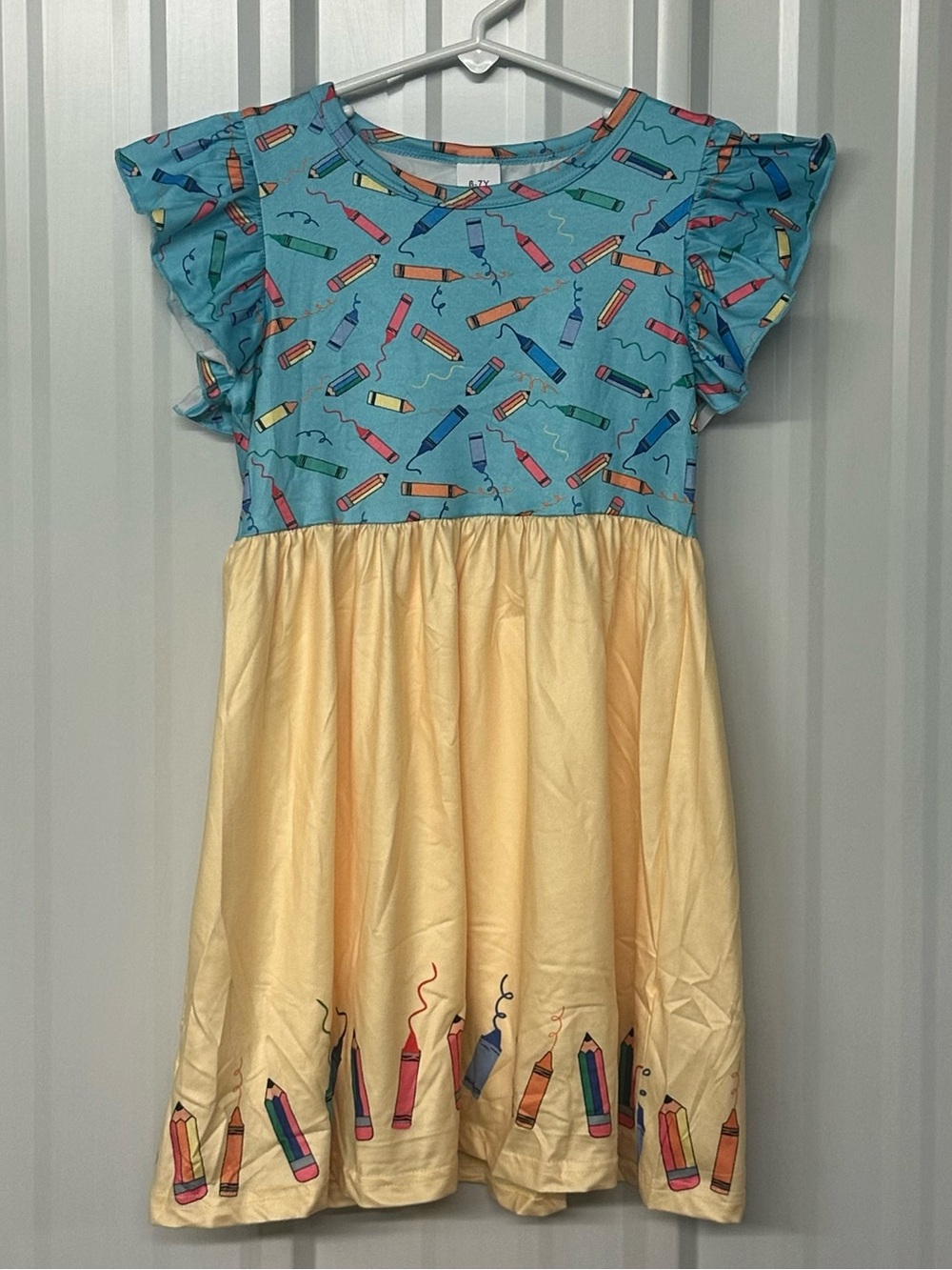 Girls Back to School Dress Kindergarten Pencil Print Sundress